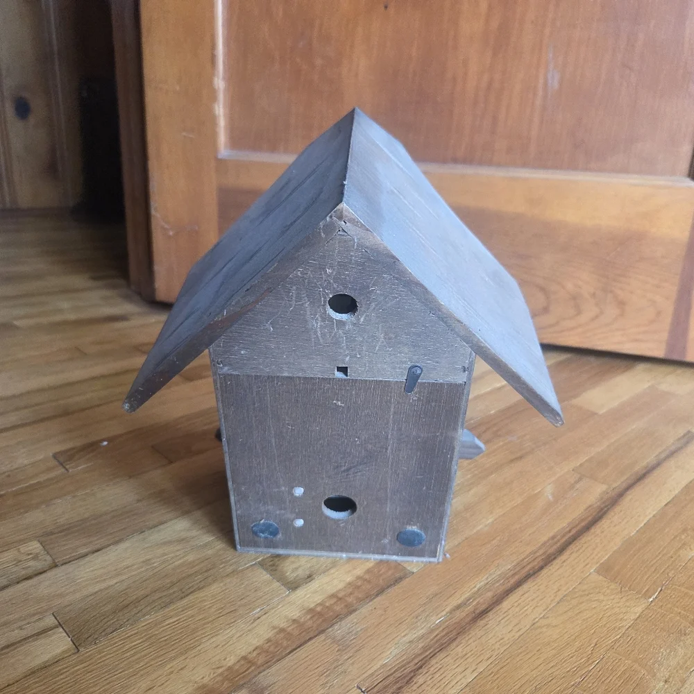 Wooden Chalet Cuckoo Clock Wall Decor in Brown Vintage